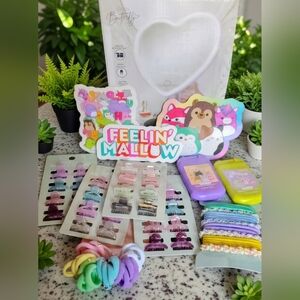 Squishmallows GWM Hair accessories Bundle w/💜 LED MIRROR & Stickers 88pcs
